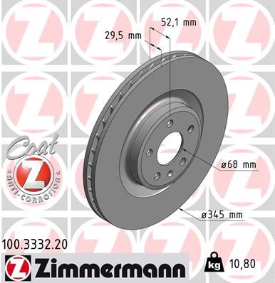 ZIMMERMANN 100.3332.20 Ön Fren Aynasi Havali Q5 2.0 Tfsi/2.0 Tdi/3.0 Tdi/3.2 Fsi 08- A5 S5 Quattro 07- A4 S4 Quattro 08- 986479590-Df6014s