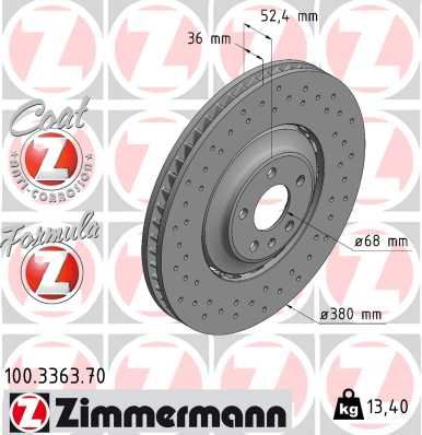 ZIMMERMANN 100.3363.70 Fren Disk