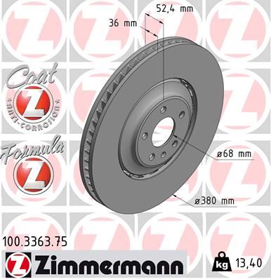 ZIMMERMANN 100.3363.75 Fren Disk