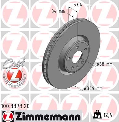 ZIMMERMANN 100.3373.20 Fren Diski A4 A5 A6 A8 Q5 Q7 Touareg
