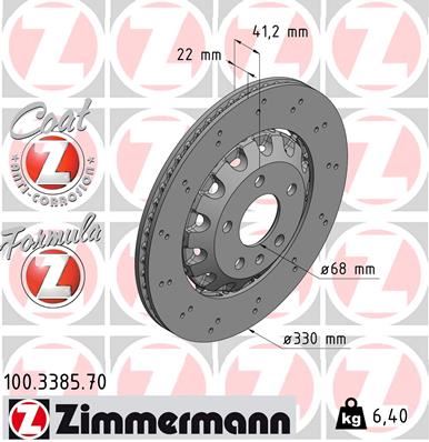 ZIMMERMANN 100.3385.70 Fren Disk