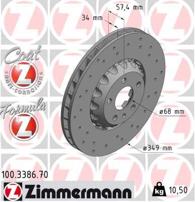 ZIMMERMANN 100.3386.70 Fren Disk