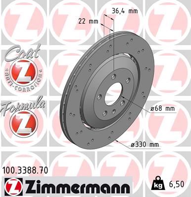 ZIMMERMANN 100.3388.70 Fren Disk