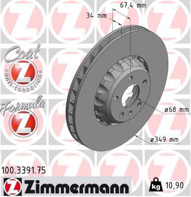ZIMMERMANN 100.3391.75 Fren Disk