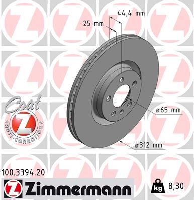 ZIMMERMANN 100.3394.20 Fren Sistemleri 0986479h30