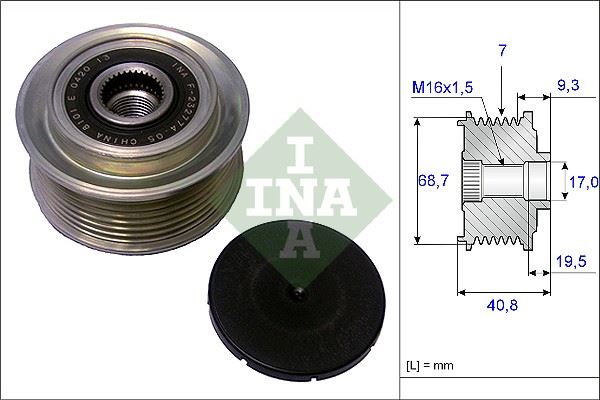 INA-535007910 Alternator Kasnagi-(Hyundai  H100 Kamyonet 04// Starex 03/08  2.5 Crdi 140hp  /H1 08/  2.5 Crdi 140hp  /Kia  Sorento 02/10  2.5 Crdi
