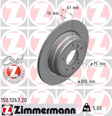 ZIMMERMANN 150.1267.20 Fren Diski Arka Bmw E34