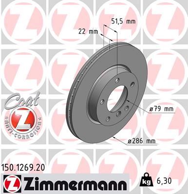 ZIMMERMANN 150.1269.20 Fren Diski On Bmw E36 E46 E85
