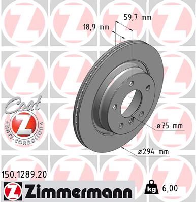 ZIMMERMANN 150.1289.20 Fren Diski Arka Bmw E46