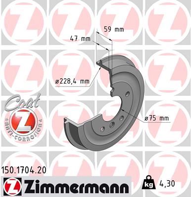 ZIMMERMANN 150.1704.20 Fren Kampanasi Bmw E36