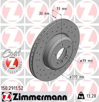 ZIMMERMANN 150.2911.52 Fren Diski Delikli 0986479e21-Df6605s