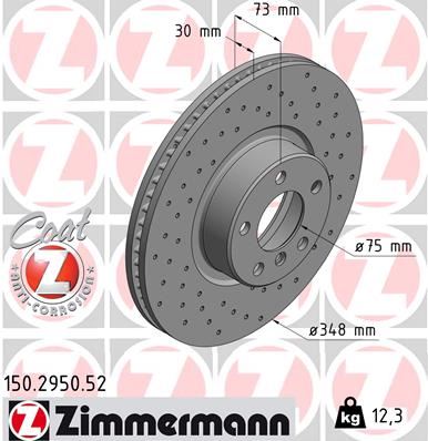 ZIMMERMANN 150.2950.52 Fren Disk Delikli