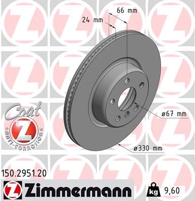 ZIMMERMANN 150.2951.20 Fren Diski On Bmw G20 G80 G28 G21 G81 G30 F90 G31 G01 F97 G08 G02 F98 G29