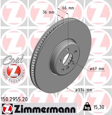 ZIMMERMANN 150.2955.20 Fren Diski 0986479f54