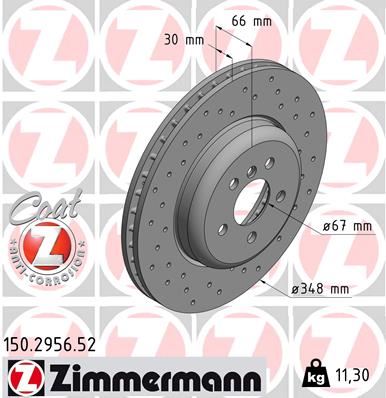 ZIMMERMANN 150.2956.52 Fren Diski On Bmw G20 G21 G22 G23 G26 G28 G30 G31 G32 G11 G12 G01 G02 G05 G18 Delikli