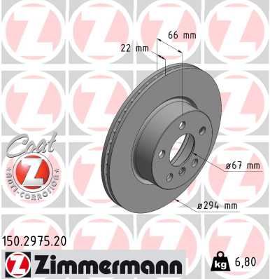 ZIMMERMANN 150.2975.20 Fren Disk