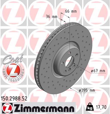ZIMMERMANN 150.2988.52 Fren Disk Delikli