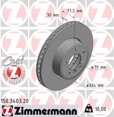 ZIMMERMANN 150.3403.20 Fren Diski On Bmw E60 E61 E63 E64