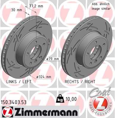 ZIMMERMANN 150.3403.53 Ön Fren Aynasi Bmw E60-E61-525i-525xi-530d-530i-530xd-530xi 03 > E63-E64 630i 04 > Havali 986479115-Df4361