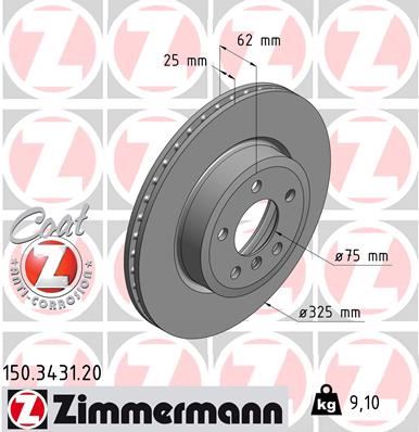 ZIMMERMANN 150.3431.20 Fren Diski On Bmw X3 E83