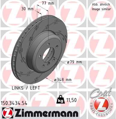 ZIMMERMANN 150.3434.54 Fren Diski. Ön. 348 /30-28.4 Mm . Hava Kanalli. Kaplamali. Yüksek Karbon Alaşimli 986479584-98647900000000000000-Df6625s