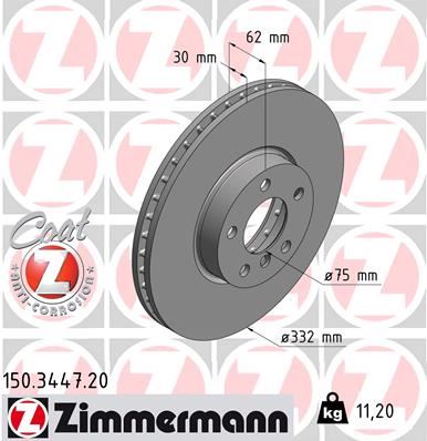 ZIMMERMANN 150.3447.20 Fren Diski On Bmw E70 F15 E71 F16