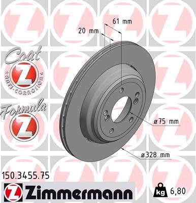 ZIMMERMANN 150.3455.75 Fren Diski Arka Sol Bmw M5 E39