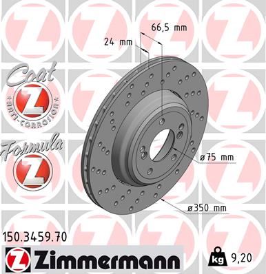 ZIMMERMANN 150.3459.70 Fren Diski Arka Sol Bmw M3 E90 E92 E93