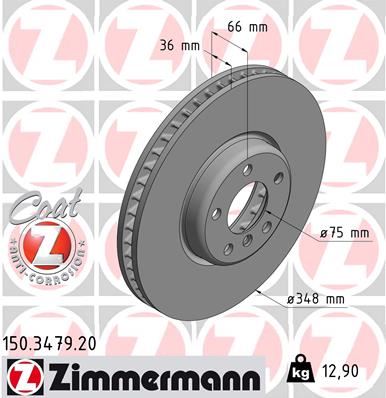 ZIMMERMANN 150.3479.20 Fren Diski On Sag Bmw F07 F10 F11 F06 F12 F13 F01 F02
