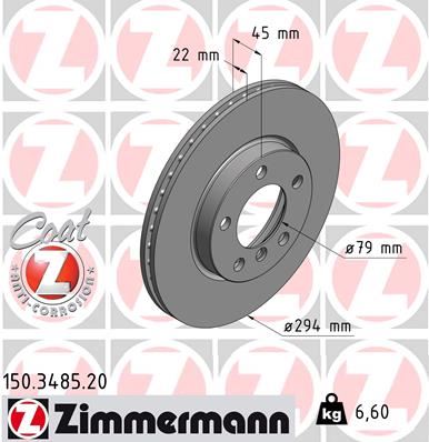 ZIMMERMANN 150.3485.20 Fren Diski On Mini R60 R61