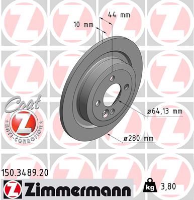 ZIMMERMANN 150.3489.20 Fren Diski. Arka. 28 Mm / 1.8.4 Mm . Yüksek Karbon Alaşimli 0986479a08-Df6523