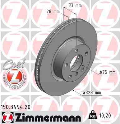ZIMMERMANN 150.3494.20 Fren Diski On Bmw F25 F26