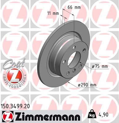 ZIMMERMANN 150.3499.20 Fren Diski Arka Bmw F20 F21 F22 F23