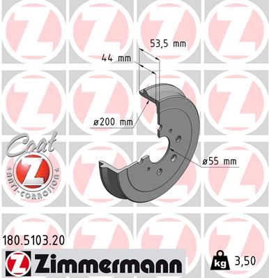 ZIMMERMANN 180.5103.20 Arka Fren Kampanasi Arka 107 2005>108 2014>C1 2005>C1 Ii 2014> 986477148-Db4362