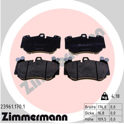ZIMMERMANN 23961.170.1 Ön Balata Porsche Cayenne 4-5s 4.5 Turbo 4.8 Gts 3.0tdi 02-10 19 Tekerlek Için Gdb1764