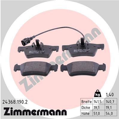 ZIMMERMANN 24368.190.2 Arka Fren Balatasi Touareg 2.5 986494309-Gdb1671