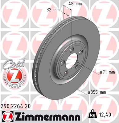 ZIMMERMANN 290.2264.20 Fren Diski On Jaguar Xj X351 Xj X350 X358 Xf I X250 S-Type Ii X200 F-Type X152