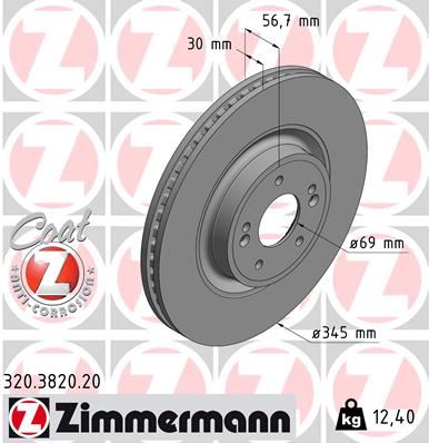 ZIMMERMANN 320.3820.20 Fren Disk Df6572