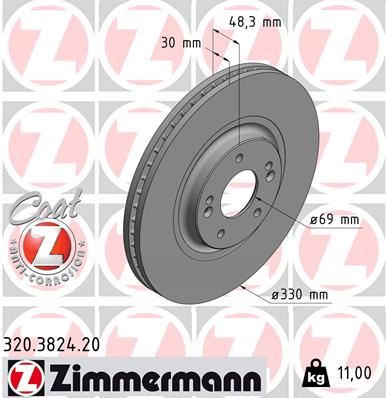 ZIMMERMANN 320.3824.20 Fren Disk Df6959