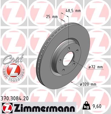 ZIMMERMANN 370.3084.20 Fren Disk 986479794-Df6490s