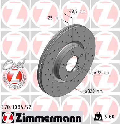 ZIMMERMANN 370.3084.52 Fren Disk Delikli 986479794-Df6490s