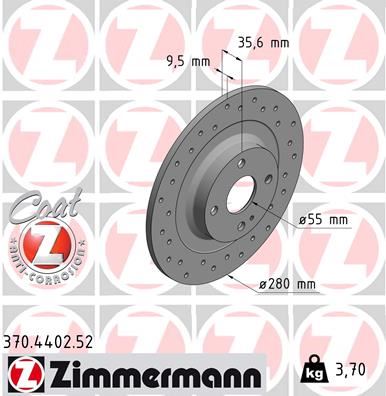 ZIMMERMANN 370.4402.52 Fren Disk Delikli