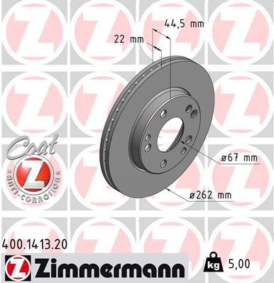 ZIMMERMANN 400.1413.20 Fren Diski On Mercedes W201
