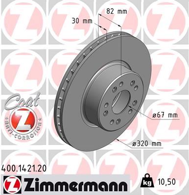 ZIMMERMANN 400.1421.20 Fren Diski On Mercedes S-Class W140