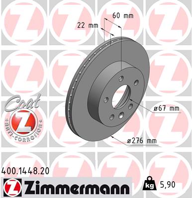ZIMMERMANN 400.1448.20 Fren Diski On Mercedes Vito W638