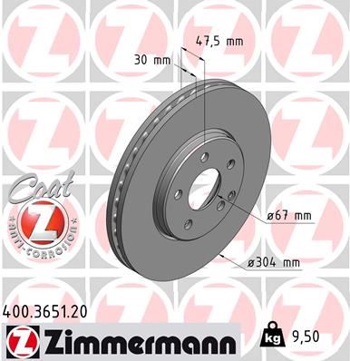 ZIMMERMANN 400.3651.20 Fren Diski On 4-Matic Mercedes E-Class W211 S211