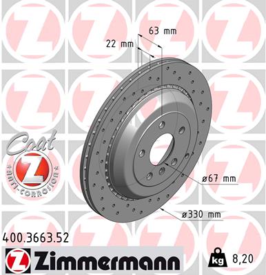 ZIMMERMANN 400.3663.52 Fren Diski