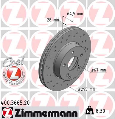ZIMMERMANN 400.3665.20 Fren Diski On Mercedes Amg W204 S204 C204