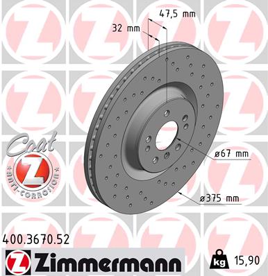 ZIMMERMANN 400.3670.52 Fren Diski
