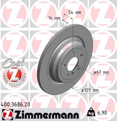 ZIMMERMANN 400.3686.20 Fren Diski Arka Mercedes W166 C292